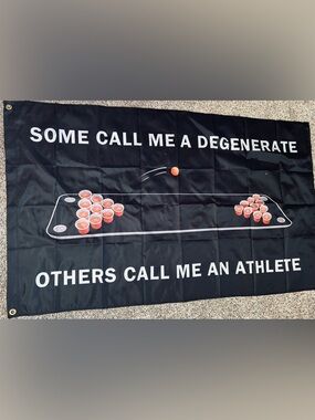 Beer Pong Flag 3’x5’  Flag Banner Poster w/ Brass Grommets For Hanging